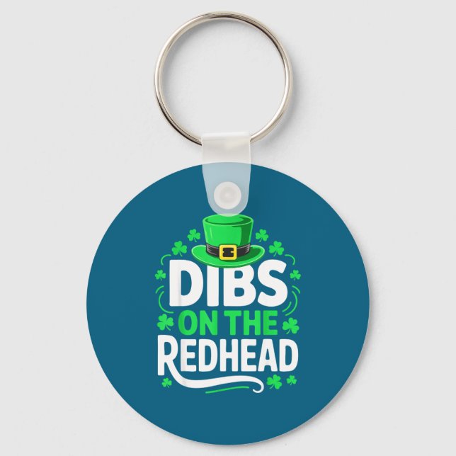 Minimal Dibs Redhead Funny Men Women Key Ring (Front)