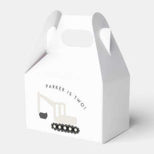 Minimal Digger Construction Party Paper Favor Box
