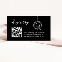 Minimal Disco Ball Bridal Shower QR Code Registry