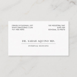 Minimal Doctor Physician Business & Appointment Business Card
