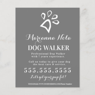 Minimal Dog Walker Walking Business Services Flyer