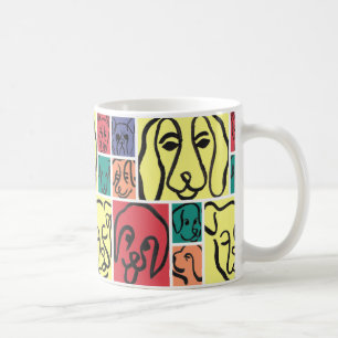 Minimal Dogs Line Art Collage Coffee Mug