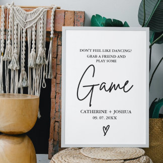 Minimal Dont feel like dancing play some game sign