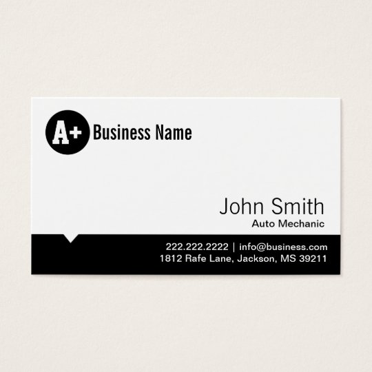 Minimal Dot Auto Mechanic Business Card