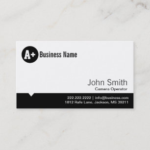Minimal Dot Camera Operator Business Card