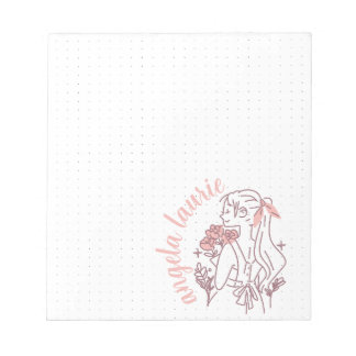 Minimal Dot Sheet Aesthetic Pink Girl Flower  Notepad