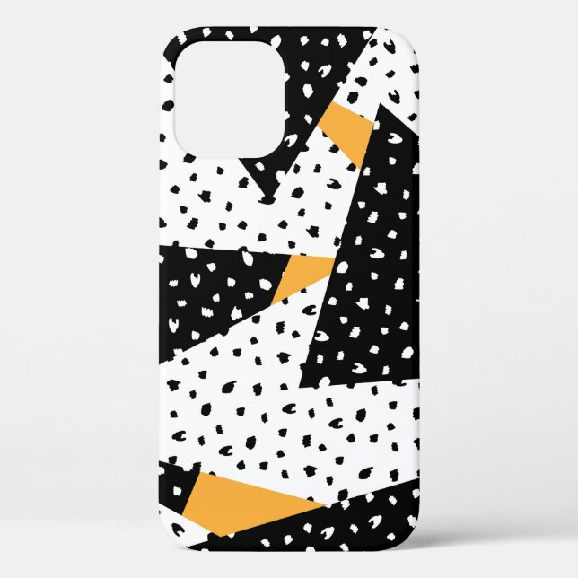 Minimal Dots Patchwork: Black White Yellow Case-Mate iPhone Case (Back)