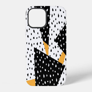 Minimal Dots Patchwork: Black White Yellow iPhone 12 Case