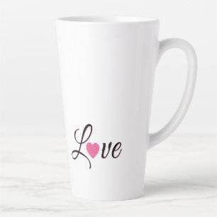 Minimal Dotted Heart Design Latte Mug