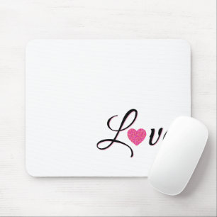 Minimal Dotted Heart Design Mouse Mat