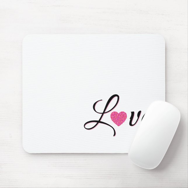 Minimal Dotted Heart Design Mouse Mat (With Mouse)