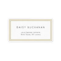 Minimal Double Gold Frame Return Address Label