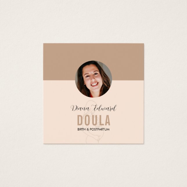 Minimal Doula Identity Photo Design in Soft Beige (Front)
