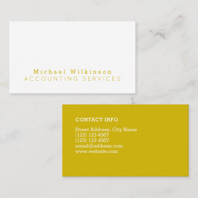 Minimal duo tone elegant business card (Front/Back)