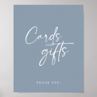 Minimal Dusty Blue Modern Script Cards and Gifts