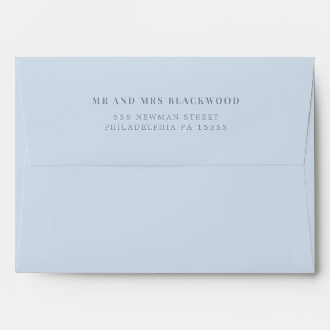 Minimal Dusty Blue Return Address Envelope (Back (Top Flap))