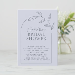 Minimal Dusty Blue Script Text Bridal Shower  Invitation