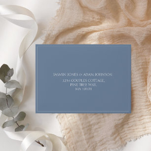 Minimal Dusty Blue Script Wedding Envelope