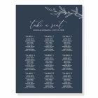 Minimal Dusty Blue Wedding 9 Table Seating Chart