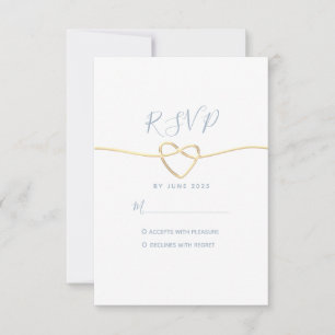 Minimal Dusty Blue Wedding RSVP Card