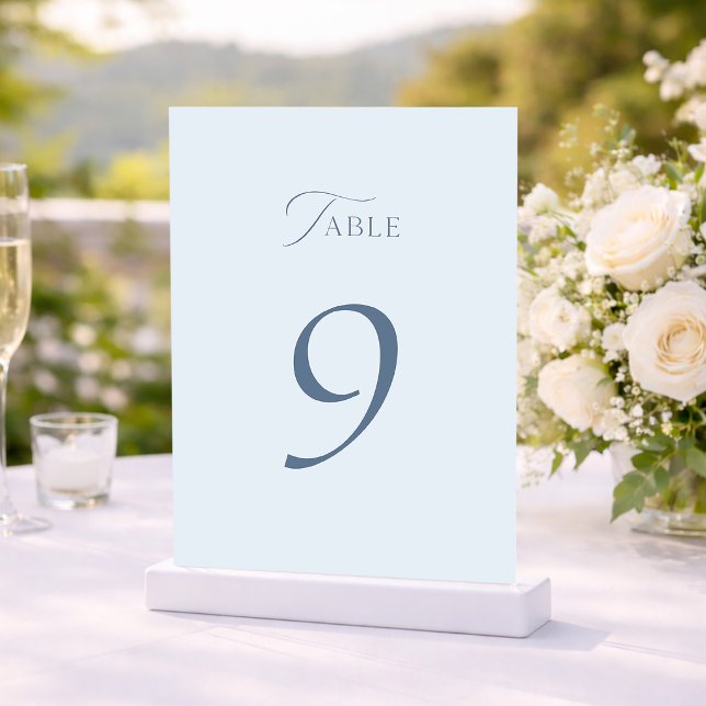 Minimal Dusty Blue Wedding Table Numbers 1–19 (Creator Uploaded)