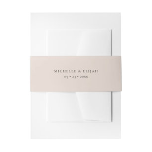 Minimal Dusty Pink Wedding Invitation Belly Band