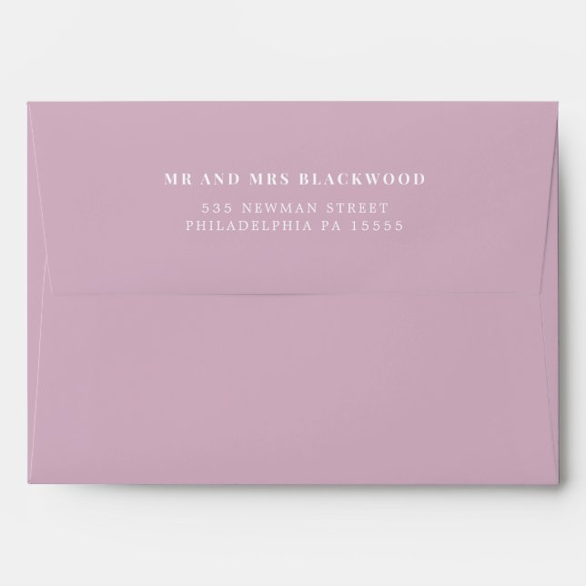 Minimal Dusty Rose Pink Return Address   Envelope (Back (Top Flap))