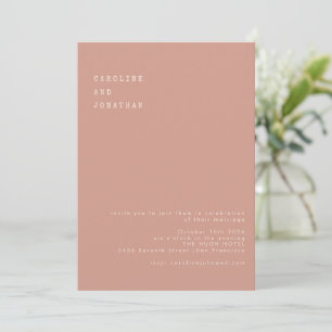 Minimal Dusty Rose Typewriter Typography Wedding Invitation