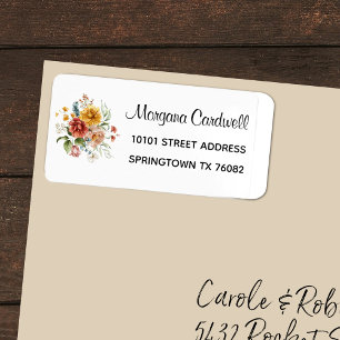 Minimal Dutch Still Life Watercolor Floral Address Label