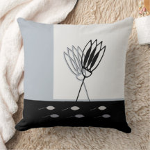 Minimal Earth Tones Rustic Floral Throw Pillow