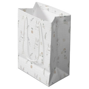 Minimal Easter Bunny Pastel Spring Pattern (2) Medium Gift Bag