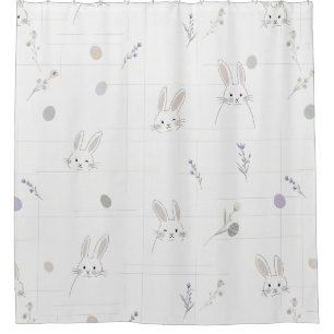 Minimal Easter Bunny Pastel Spring Pattern (3) Shower Curtain