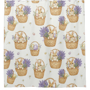 Minimal Easter Bunny Pastel Spring Pattern (5) Shower Curtain