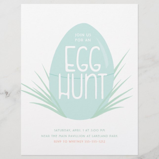Minimal Easter Egg hunt invitation Flyer (Front)