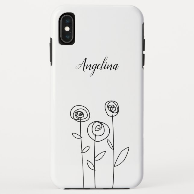 Minimal Easy Drawing Flowers Case-Mate iPhone Case (Back)