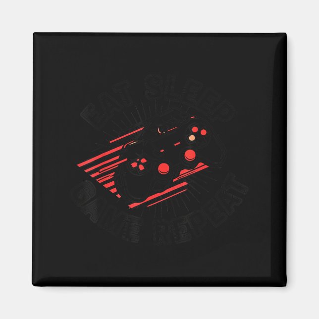 Minimal Eat Sleep Game Repeat Dedicated Magnet (Front)