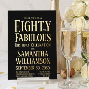 Minimal Eighty and Fabulous Gold 80th Birthday 