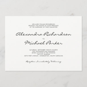 Minimal Elegance   Black and White Wedding Invitation