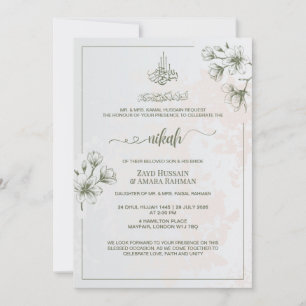 Minimal Elegance Nikah Invitation Vintage Ivory
