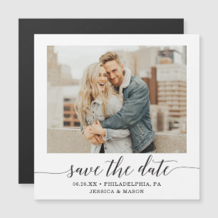 Minimal Elegance Photo Wedding Save The Date Magnetic Invitation