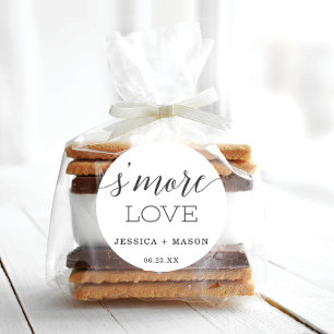 Minimal Elegance S'More Love Favour Classic Round Sticker