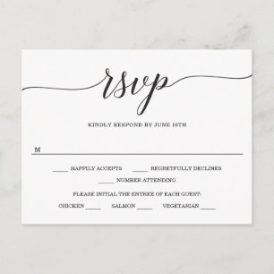 Minimal Elegance Wedding RSVP Postcard