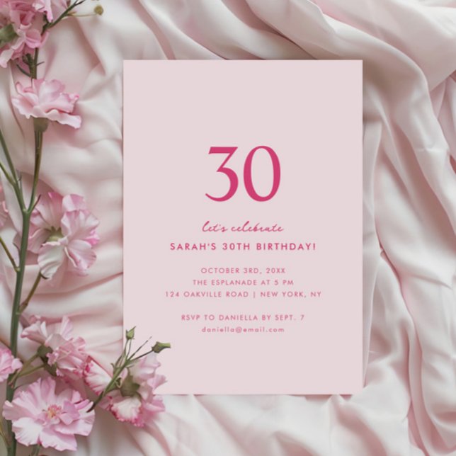 Minimal Elegant 30th Birthday Invitation (Creator Uploaded)