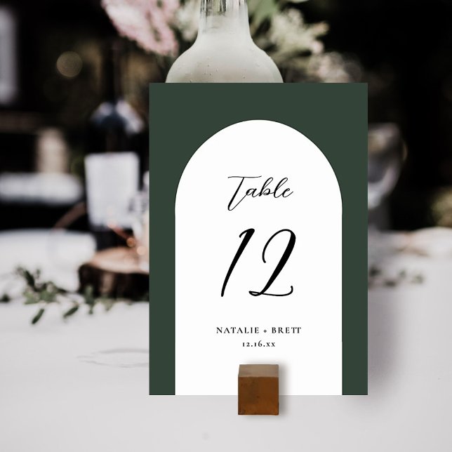 Minimal Elegant Arch Wedding | Green Table Number (Creator Uploaded)