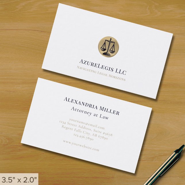 Minimal Elegant Attorney at Law Business Card (Creator Uploaded)