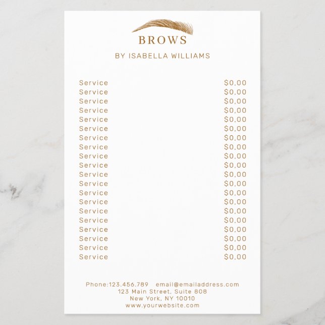 Minimal elegant Augenbrauen Flyer (Front)