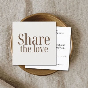 Minimal Elegant Beige Pastel Salon Referral Card