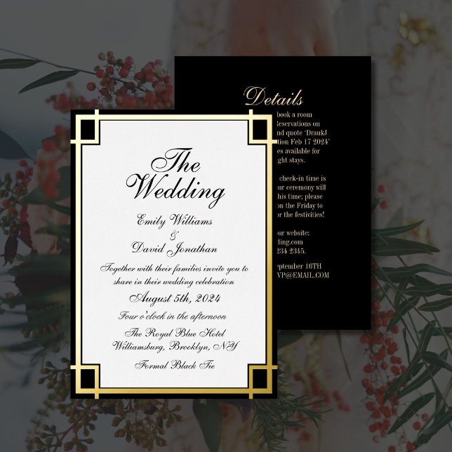 Minimal Elegant Black Gold White Wedding (Creator Uploaded)