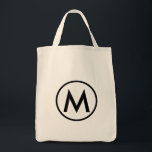 Minimal Elegant Black Monogram Tote Bag<br><div class="desc">This modern tote bag design features a minimalist elegant monogram with your initial in bold black text for a look that is simple and professional.</div>