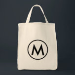 Minimal Elegant Black Monogram Tote Bag<br><div class="desc">This modern tote bag design features a minimalist elegant monogram with your initial in bold black text for a look that is simple and professional.</div>
